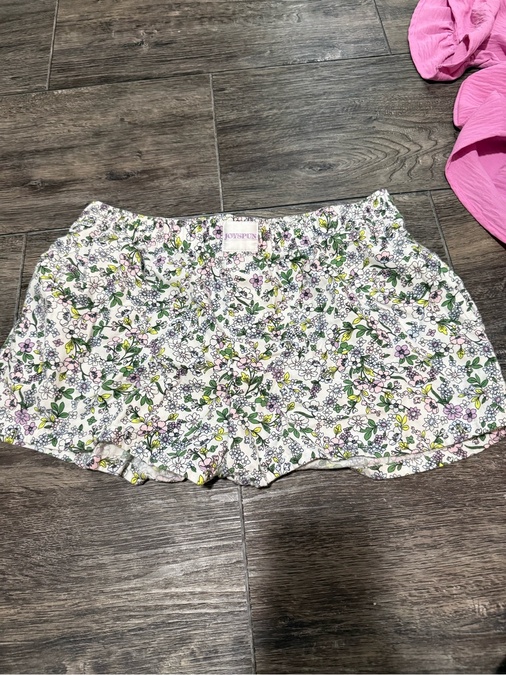 Joyspun White Floral Women's Athletic Lounge Shorts